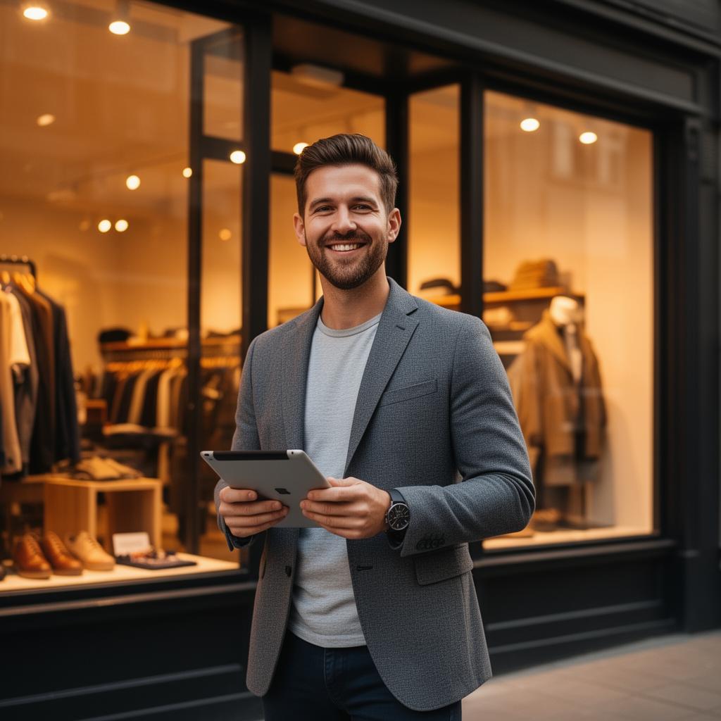 Happy business owner